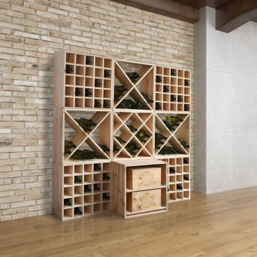 Casier à vin de 12 bouteilles, stockage du vin en bambou à 2 niveaux,  62x24x25 cm, pour cuisine/garde-manger/pub/cave à vin - Conforama