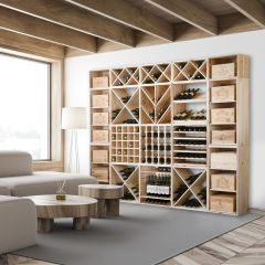 Étagères à vin modulables VINCASA 60, en pin naturel