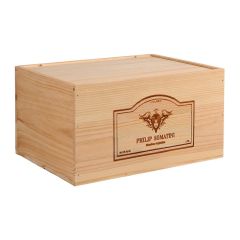 Caisses à vin personnalisées en bois de pin pour 12 Btl, Lot de 6 caisses (EUR 64,83 /pièce)