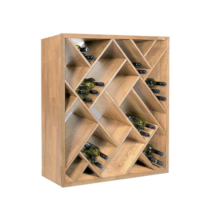 Étagère à vin H195 cm, capacité 200 bouteilles, bois massif
