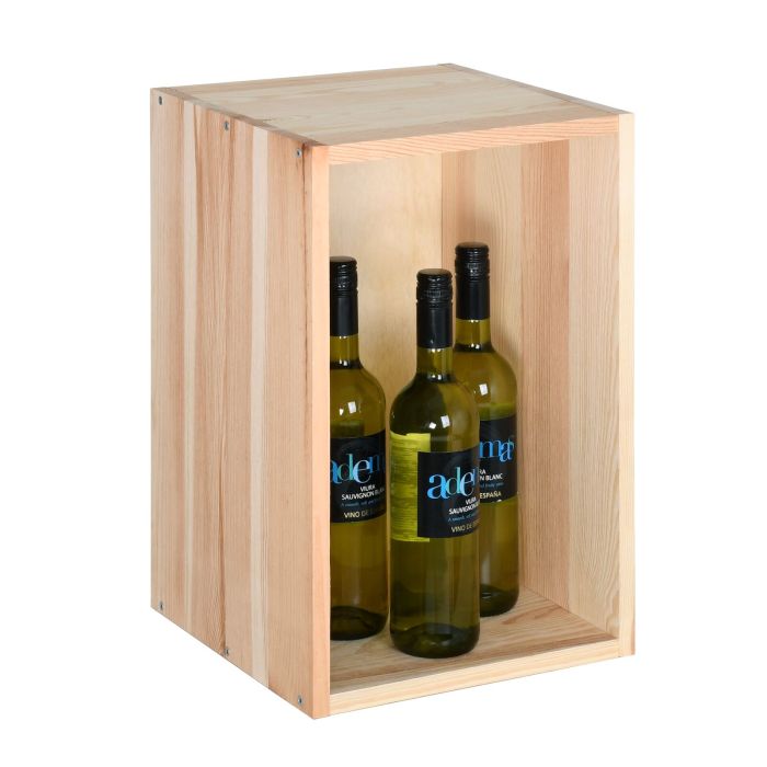 Caisse en bois pour le rangement de 12 bouteilles de vin